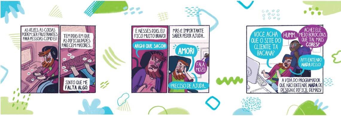 Quadrinhos que dão vida a campanha